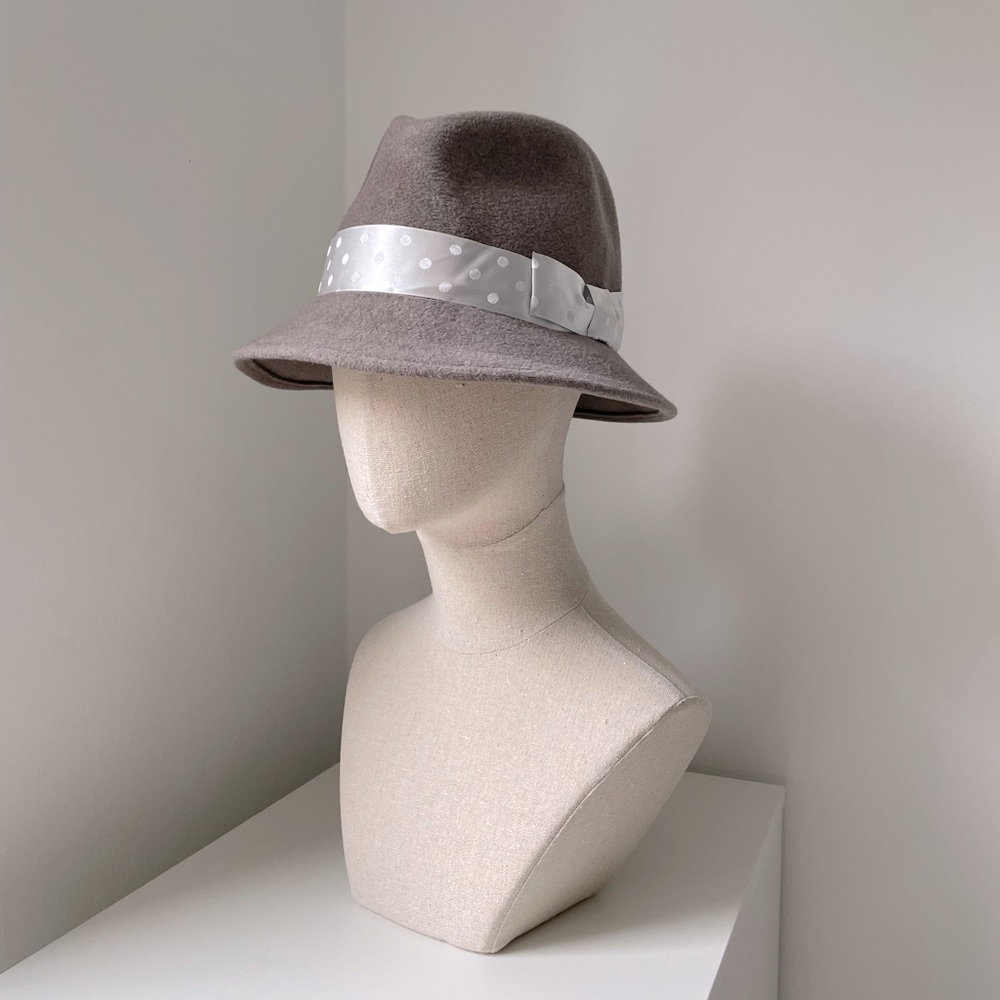 Fedora hat, rabbit far felt hat in gray